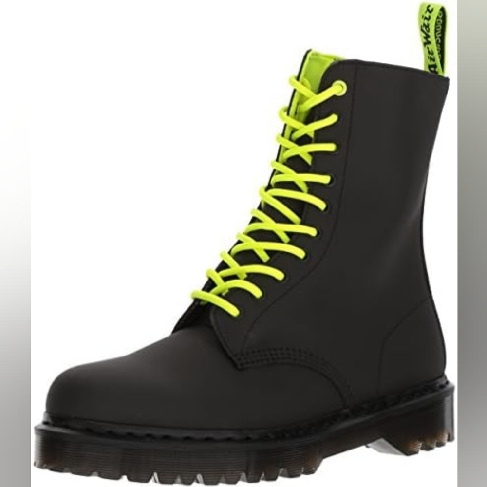 Doc Martens 1490 ALT black Neon Yellow Size 9 Mens
